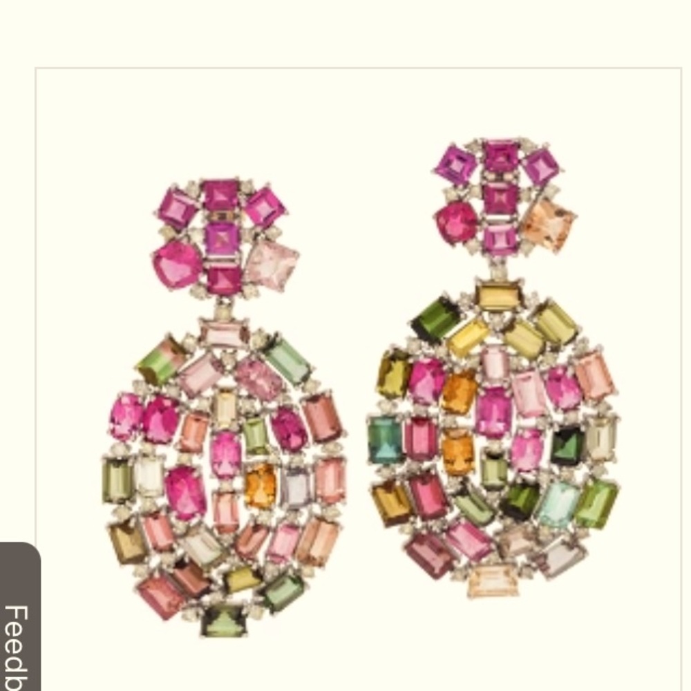 Vintage Tourmaline and Diamond Earrings
